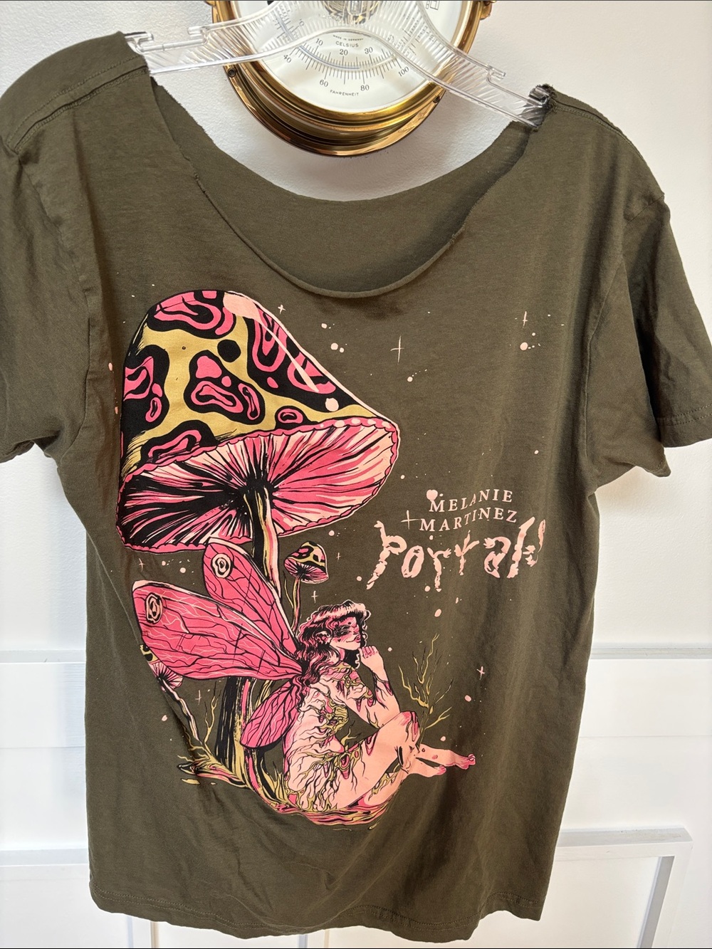 Melanie Martinez t-shirt ,graphic of a fairy seated under a large, pink mushroom